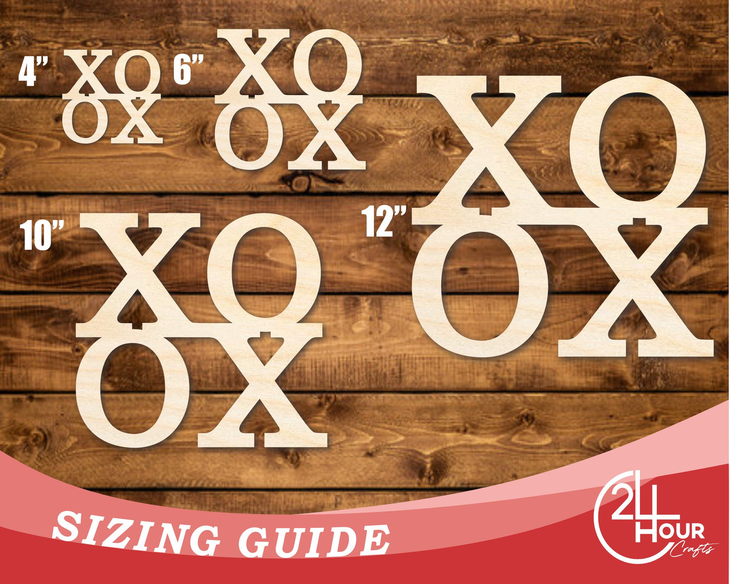 Unfinished Wood XOXO Cutout | DIY Craft Shape | up to 46" DIY