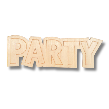 Unfinished Wood Etched Party Shape | Paint By Line Crafts | up to 30" DIY
