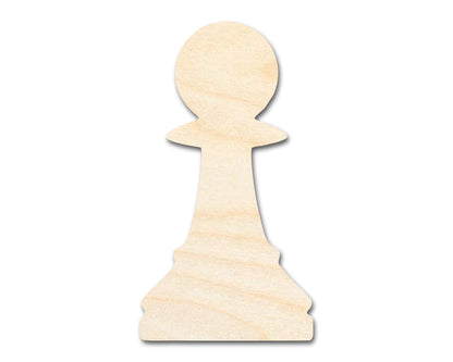 Unfinished Wood Pawn Chess Piece Shape | DIY Craft Cutout | up to 46" DIY