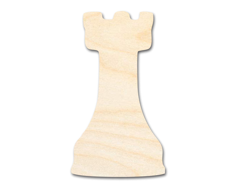 Unfinished Wood Rook Chess Piece Shape | DIY Craft Cutout | up to 46" DIY