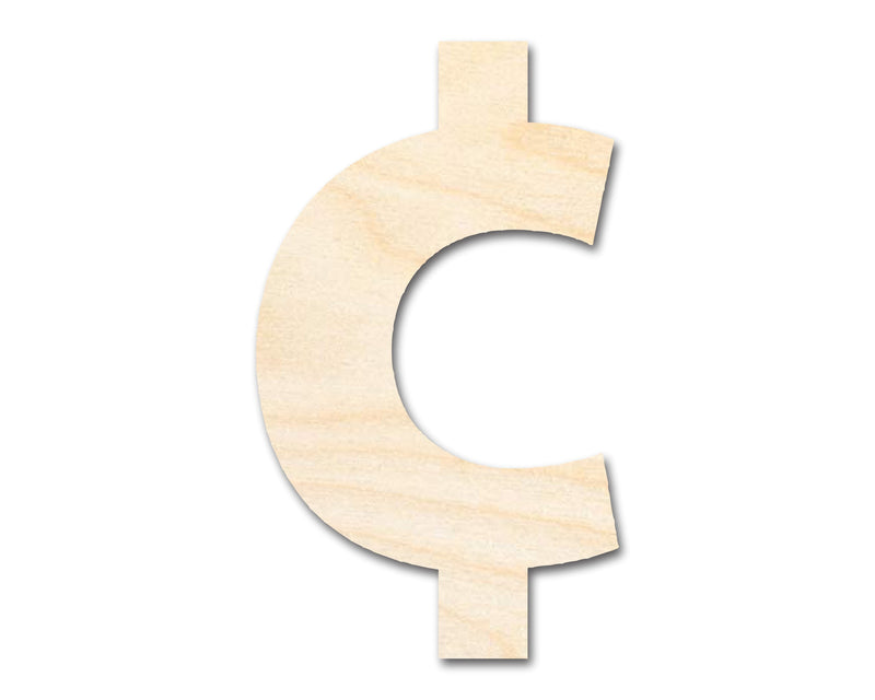 Unfinished Wood Cent Symbol Shape | DIY Craft Cutout | up to 46" DIY