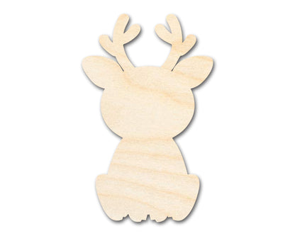 Unfinished Wood Cute Reindeer Shape | DIY Craft Cutout | up to 46" DIY