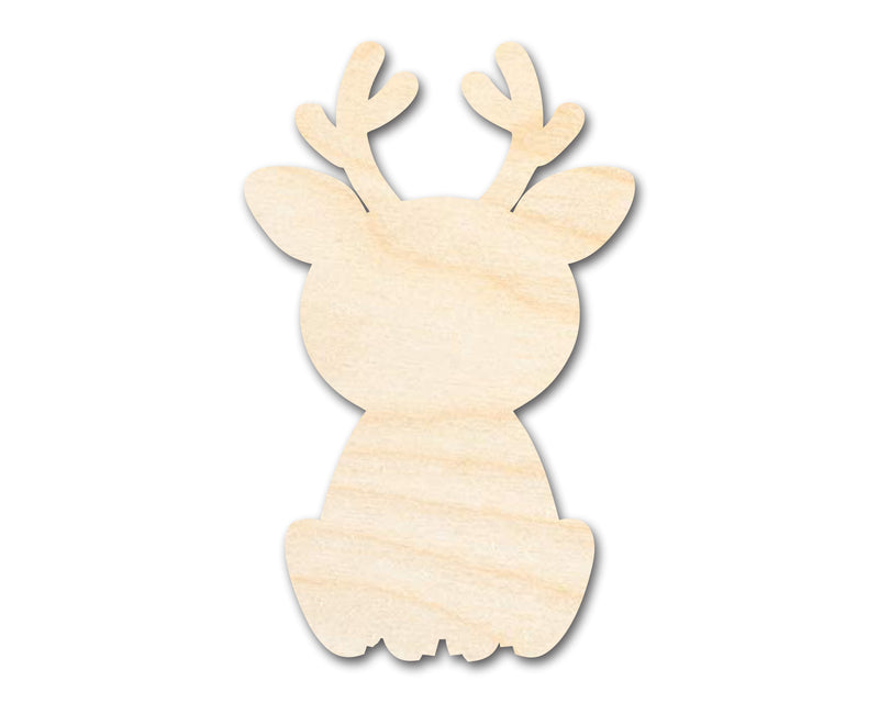 Unfinished Wood Cute Reindeer Shape | DIY Craft Cutout | up to 46" DIY