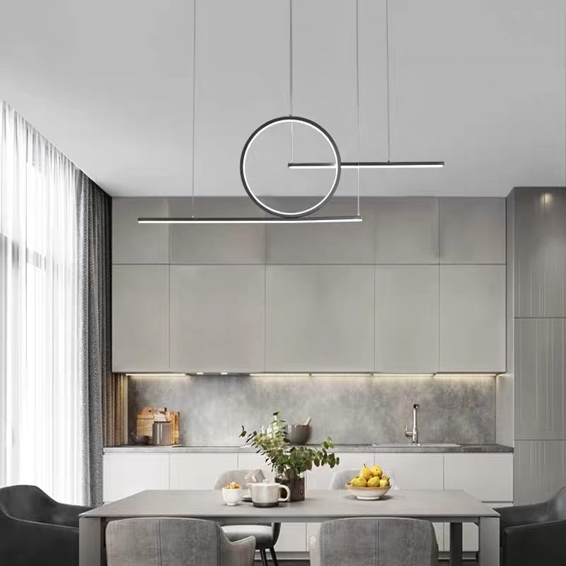 DecorBites™ Minimalist LED Island Pendant Light with Halo Ring for Dining Room
