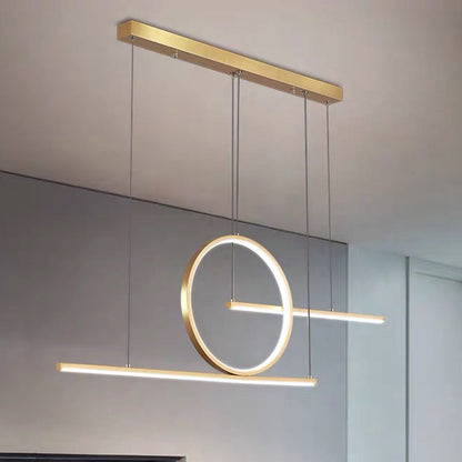 DecorBites™ Minimalist LED Island Pendant Light with Halo Ring for Dining Room