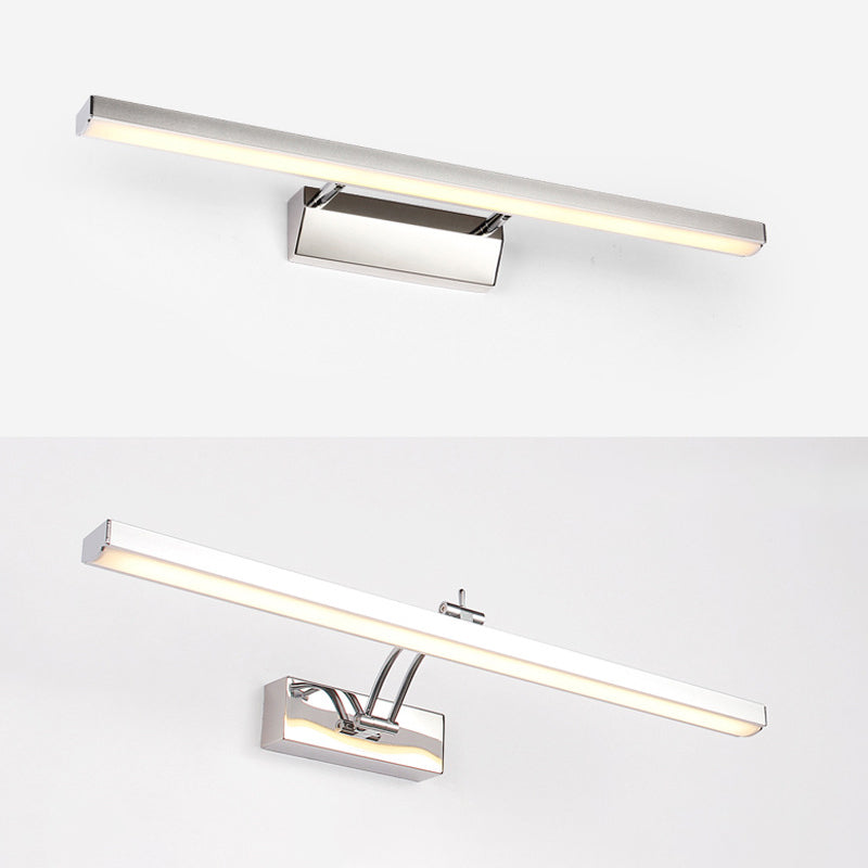 DecorBites™ Contemporary LED Wall Mounted Vanity Light Fixture - Stainless Steel Stick Design, White Lighting