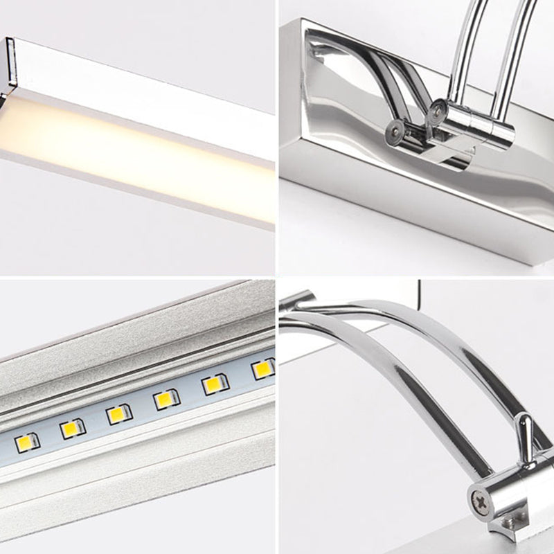 DecorBites™ Contemporary LED Wall Mounted Vanity Light Fixture - Stainless Steel Stick Design, White Lighting