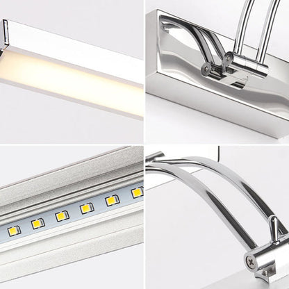 DecorBites™ Contemporary LED Wall Mounted Vanity Light Fixture - Stainless Steel Stick Design, White Lighting