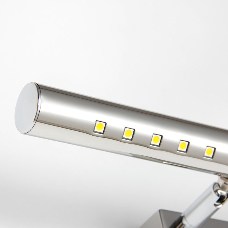 DecorBites™ Stainless Steel Vanity Lamp: Minimalist Nickel LED Wall Light with Pivot Joint