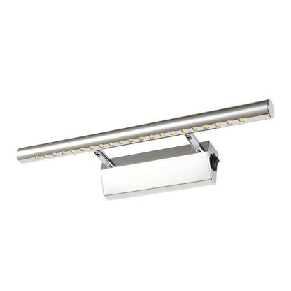DecorBites™ Stainless Steel Vanity Lamp: Minimalist Nickel LED Wall Light with Pivot Joint