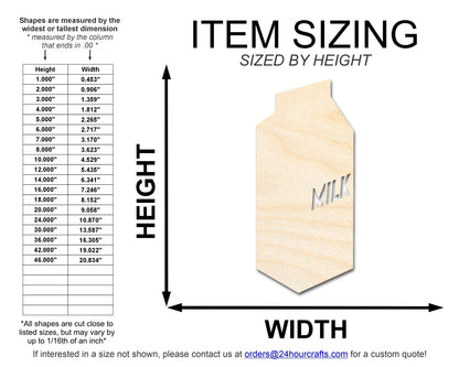 Unfinished Wood Milk Carton Shape | DIY Craft Cutout | up to 46" DIY