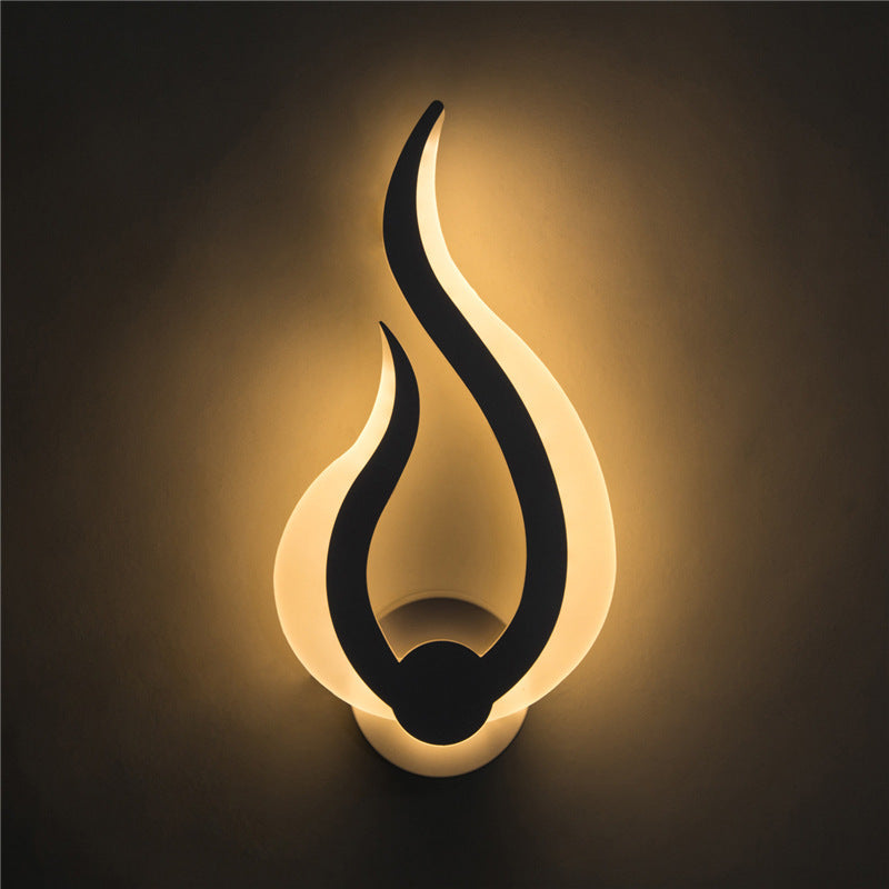 DecorBites™ Flame Shaped LED Wall Mounted Light - Decorative Acrylic Sconce for Corridors (White)