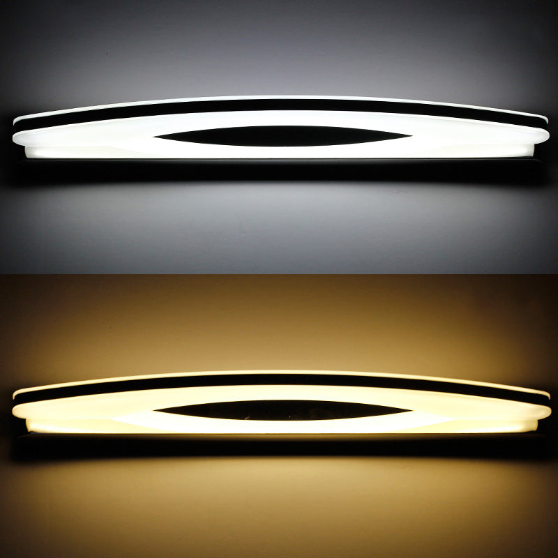 DecorBites™ Modern Style Chrome Arc Vanity Light with Stainless Steel LED Wall Sconce and Acrylic Diffuser
