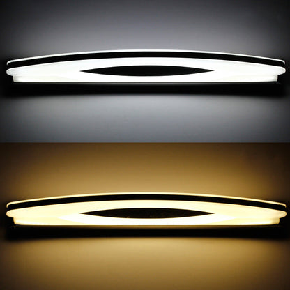 DecorBites™ Modern Style Chrome Arc Vanity Light with Stainless Steel LED Wall Sconce and Acrylic Diffuser
