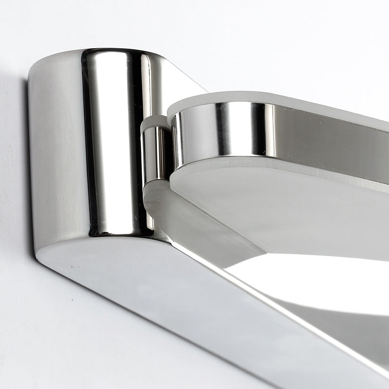 DecorBites™ Modern Style Chrome Arc Vanity Light with Stainless Steel LED Wall Sconce and Acrylic Diffuser