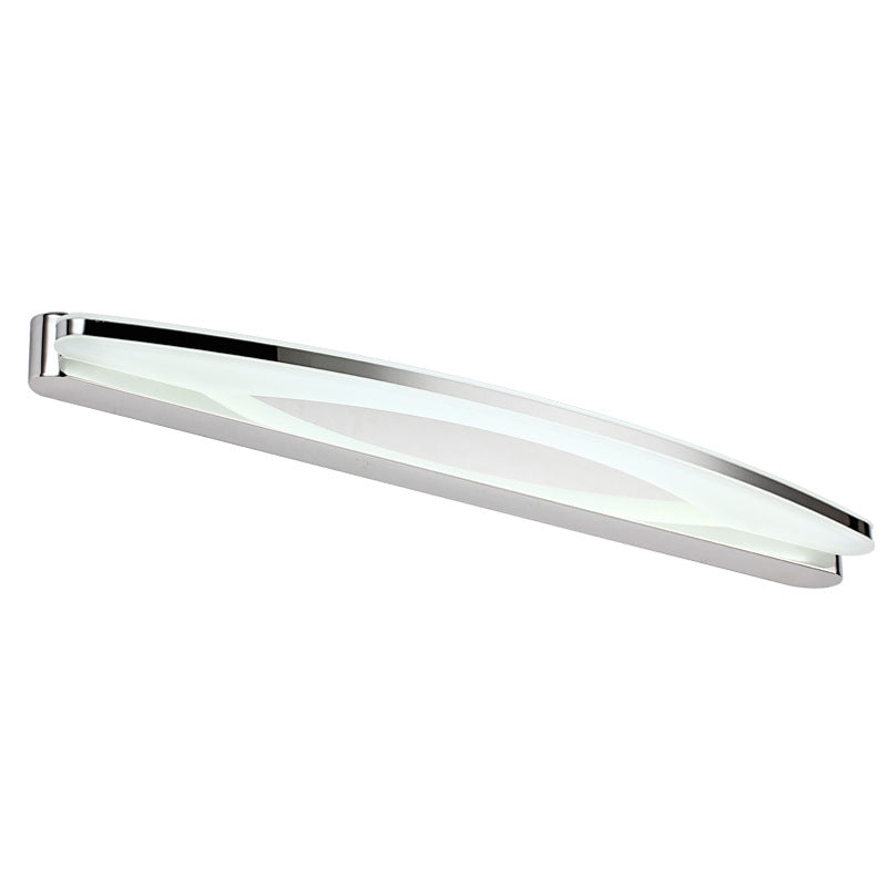 DecorBites™ Modern Style Chrome Arc Vanity Light with Stainless Steel LED Wall Sconce and Acrylic Diffuser