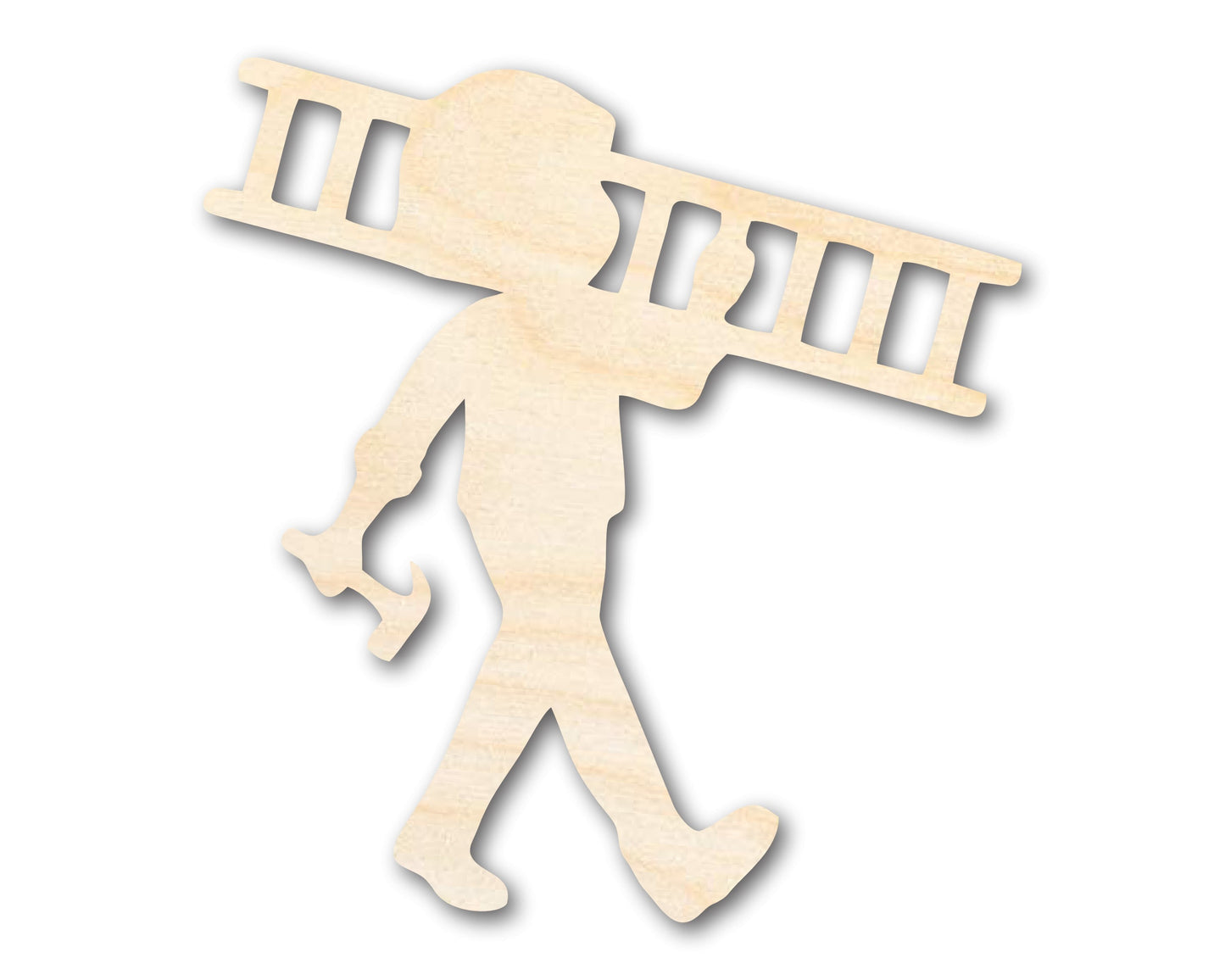 Unfinished Wood Ladder Worker Shape | DIY Craft Cutout | up to 46" DIY