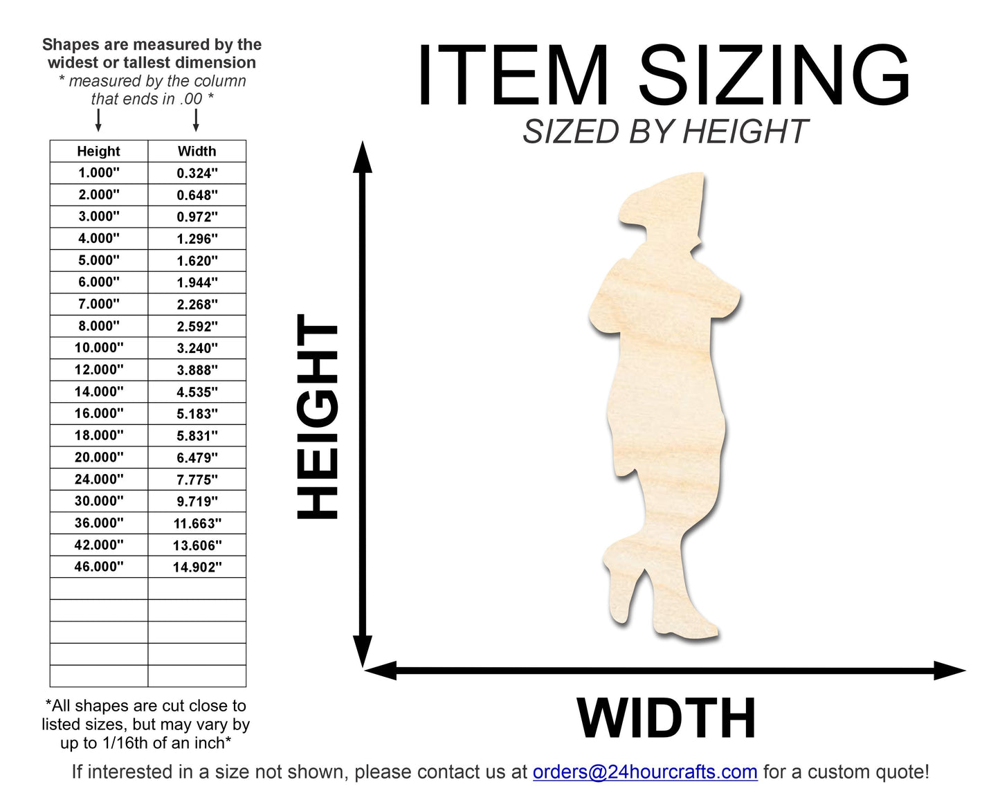 Unfinished Wood War Piper Shape | DIY Craft Cutout | up to 46" DIY