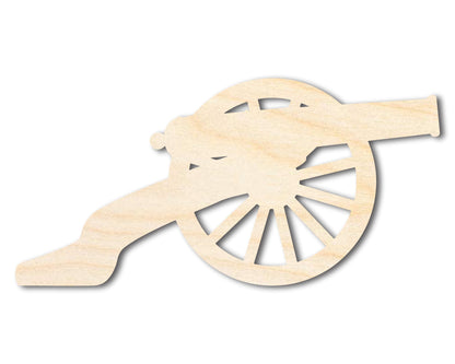 Unfinished Wood War Cannon Shape | DIY Craft Cutout | up to 46" DIY