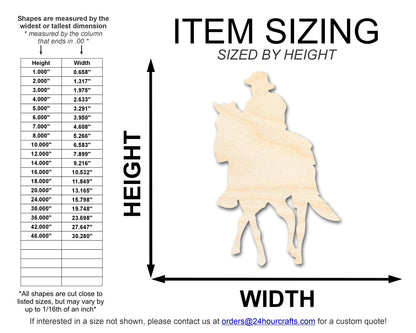 Unfinished Wood Soldier Riding Horse Shape | DIY Craft Cutout | up to 46" DIY