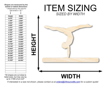 Unfinished Wood Gymnast Balance Beam Shape | DIY Craft Cutout | up to 46" DIY