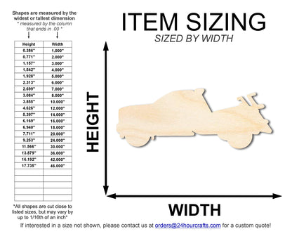 Unfinished Wood Tow Truck Shape | DIY Craft Cutout | up to 46" DIY