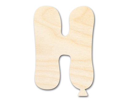Unfinished Wood Balloon Letter H Shape | DIY Craft Cutout | up to 46" DIY
