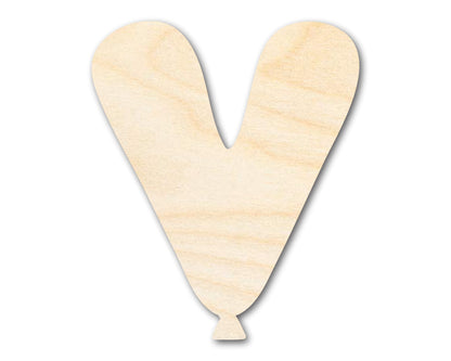 Unfinished Wood Balloon Letter V Shape | DIY Craft Cutout | up to 46" DIY