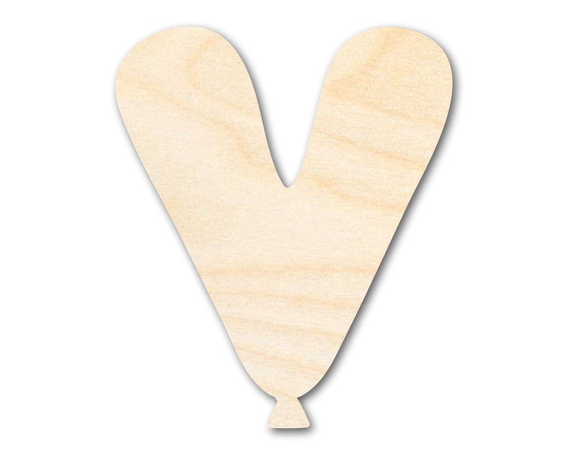 Unfinished Wood Balloon Letter V Shape | DIY Craft Cutout | up to 46" DIY