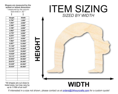 Unfinished Wood Yoga Wheel Pose Shape | DIY Craft Cutout | up to 46" DIY
