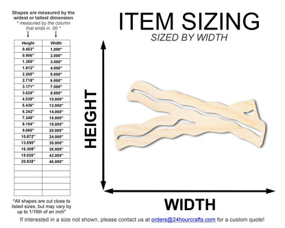 Unfinished Wood Bacon Shape | DIY Craft Cutout | up to 46" DIY
