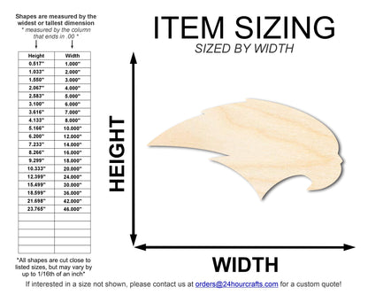 Unfinished Wood Hawk Mascot Shape | DIY Craft Cutout | up to 46" DIY