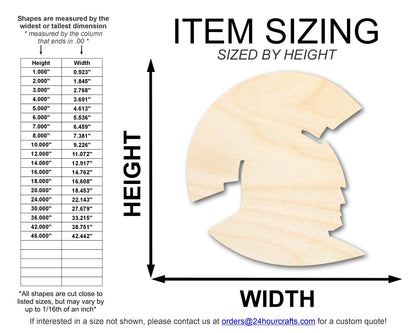Unfinished Wood Spartan Mascot Shape | DIY Craft Cutout | up to 46" DIY