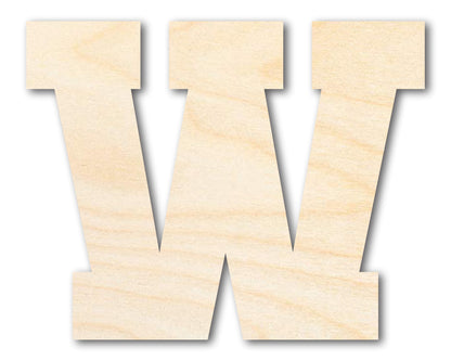 Unfinished Wood Varsity Team Font - W Shape | DIY Craft Cutout | up to 46" DIY