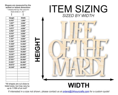Unfinished Wood Life Of The Mardy Shape | DIY Craft Cutout | up to 46" DIY