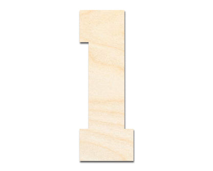 Unfinished Wood Varisty Number One Shape | DIY Craft Cutout | up to 46" DIY