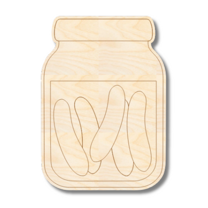 Unfinished Wood Etched Pickle Jar Shape | Paint By Line Crafts | up to 30" DIY