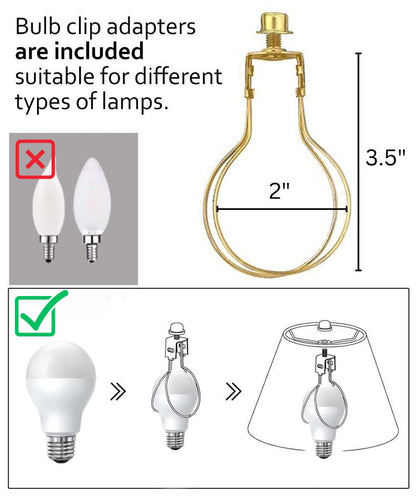 10x12x8" CLIP-ON FITTER Hardback Shallow Drum Lamp Shade White Linen