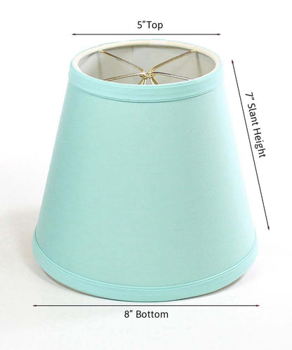 8"W x 7"H Empire Linen Edison Clip On Lamp Shade - Island Paradise Aqua Blue
