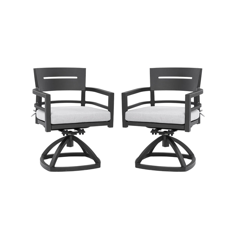 Outdoor Patio Swivel Rocker With Outdoor Grade Sunbrella Fabric Cushions (Set of 2) - Ember Black