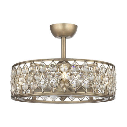25" Modern Downrod Mount Crystal Fandelier with Lighting and Remote Control