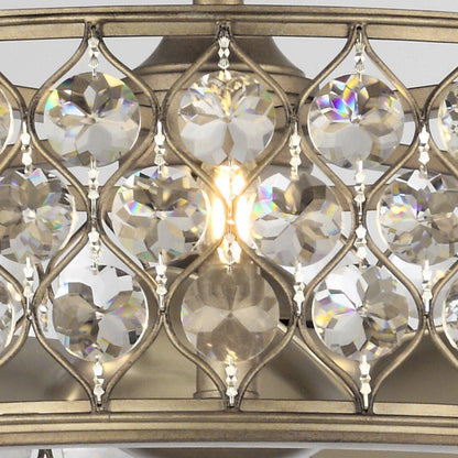 25" Modern Downrod Mount Crystal Fandelier with Lighting and Remote Control