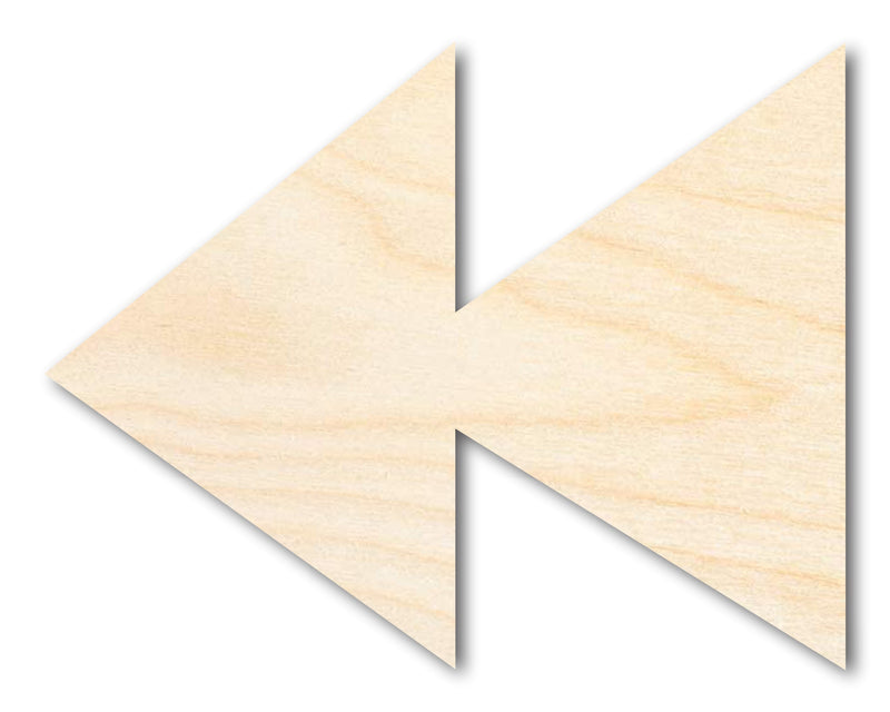 Unfinished Wood Rewind Shape | DIY Craft Cutout | up to 46" DIY