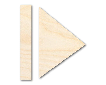 Unfinished Wood Play Pause Shape | DIY Craft Cutout | up to 46" DIY