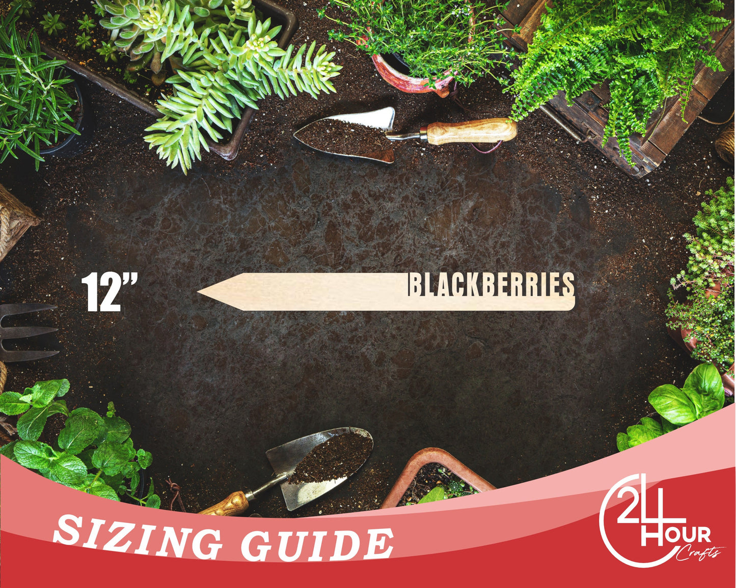 Unfinished Wood Blackberries Garden Stake | DIY Craft Cutout | up to 24" DIY
