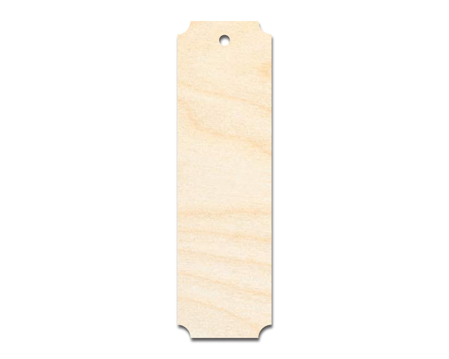Unfinished Wood Rounded Notched Bookmark Shape | DIY Craft Cutout | up to 12" DIY