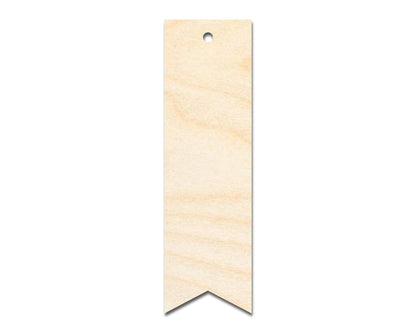 Unfinished Wood Ribbon Point Bookmark Shape | DIY Craft Cutout | up to 12" DIY