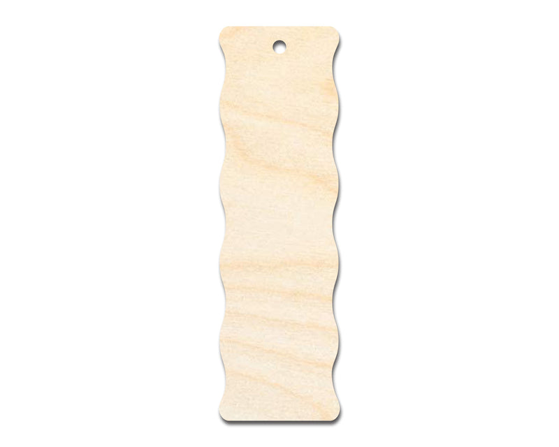 Unfinished Wood Wavy Side Bookmark Shape | DIY Craft Cutout | up to 12" DIY
