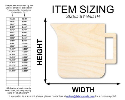 Unfinished Wood Measuring Cup Shape | DIY Craft Cutout | up to 46" DIY