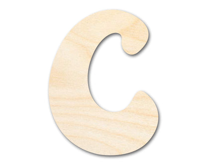 Unfinished Wood Groovy C Font Shape | DIY Craft Cutout | up to 46" DIY